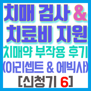 [치매 검사와 치료관리비 지원 신청기 6] 치매약 부작용 후기 (ft. 아리셉트 정, 에빅사 정)